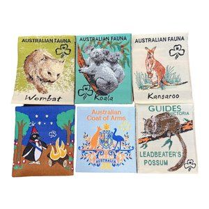 Girl Guides Australia Camping Australian Fauna Coat of Arms Ribbon Patch LOT 6